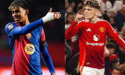 Alejandro Garnacho's five-word message to Lamine Yamal after Champions League performance