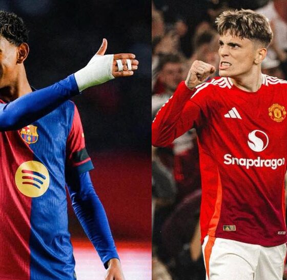Alejandro Garnacho's five-word message to Lamine Yamal after Champions League performance